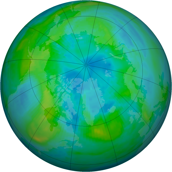 Arctic ozone map for 06 October 1991